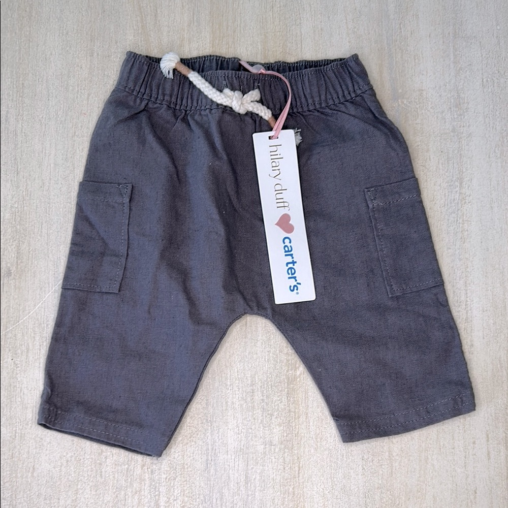 Carter's linen cotton blend baby Cargo Pants nwt